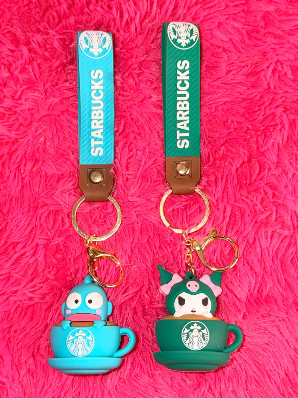 Starbucks Kids Teacup Character Keychain Set - Teal & Green